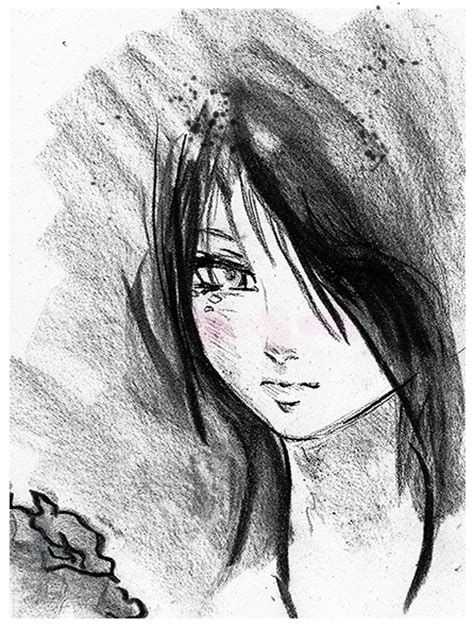 Anime Girl Charcoal Drawing By Lavonia On DeviantArt