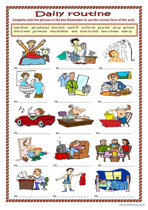 Daily Routine English Esl Worksheets Pdf And Doc