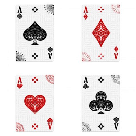 Premium Vector Set Four Aces Deck Of Cards Playing Cards Design