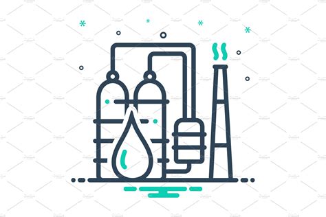 Petrochemical Refinery Icon Illustrator Graphics Creative Market