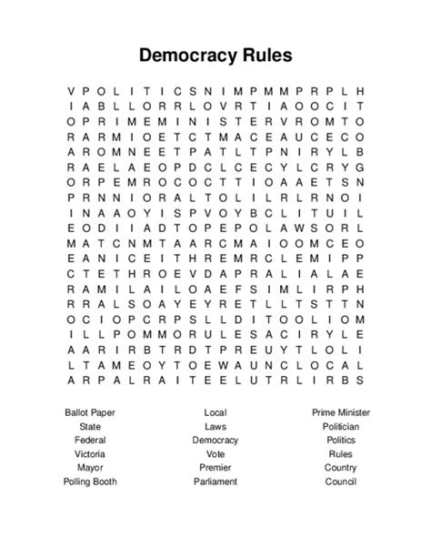 Democracy Rules Word Search