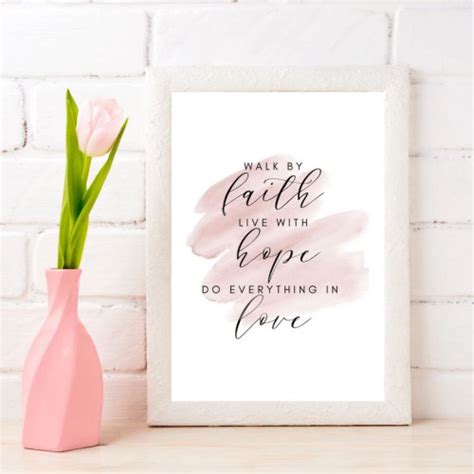 Faith Hope Love Print A4 Pink