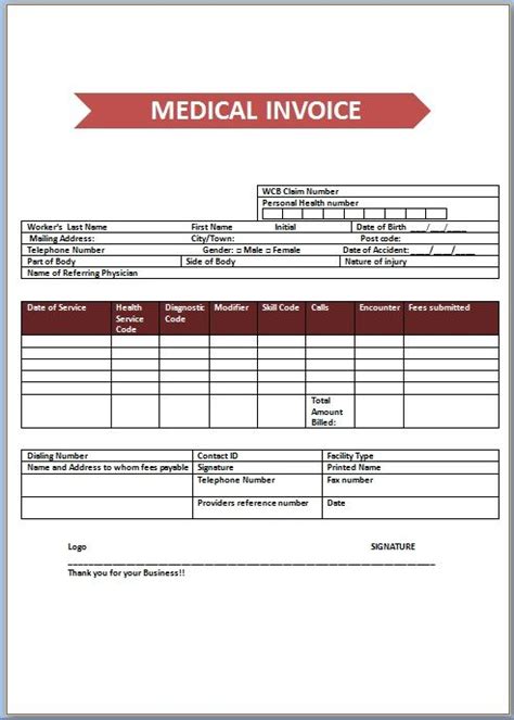 Medical Invoice Templates Invoice Template Medical Templates