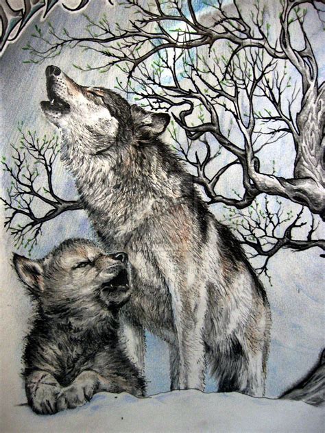 Tattoos Of Baby Wolves Battle Of Two Wolves Detail By Tattoo Design