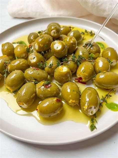 Marinated Feta Stuffed Olives The Modern Nonna