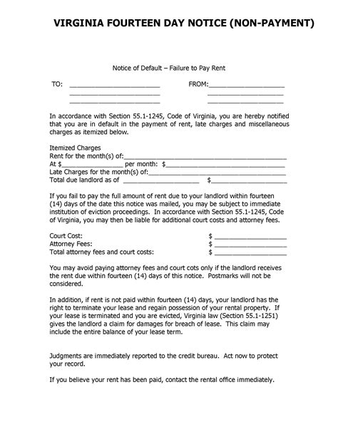 Free Virginia Day Notice To Pay Or Quit PDF