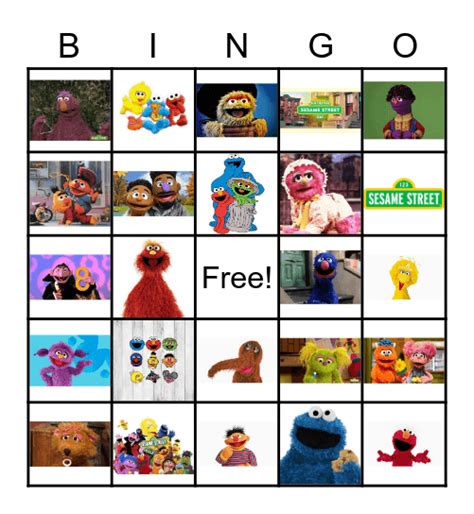 Sesame Street Day Bingo Card