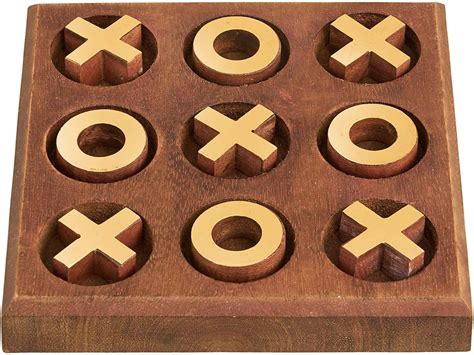 Asiatic Craft 5x5 Wood Tic Tac Toe Game Noughts And Crosses