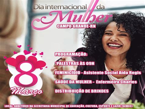 Convite Programa O Alusiva Ao Dia Internacional Da Mulher Em Campo Grande