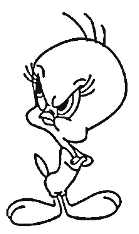 Tweety Angry Coloring Page | Coloring pages, Drawings, Color