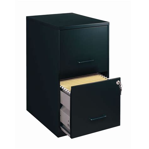 Mobile vertical file cabinet with two box drawers and one file drawer to fit letter or legal sized files (files not included). Black Metal 2-Drawer Vertical Filing File Cabinet - Made ...