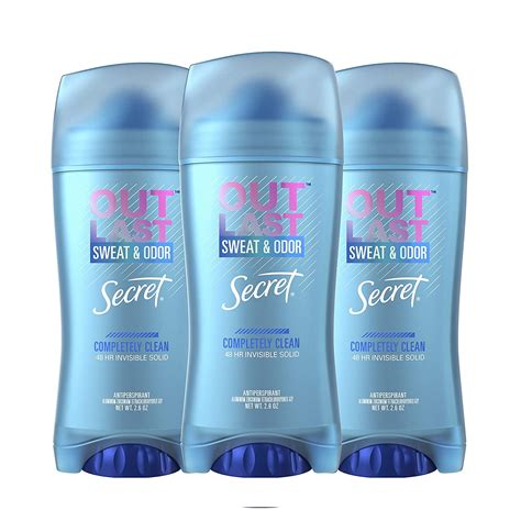 outlast invisible solid antiperspirant deodorant for women completely clean 2 6 oz pack of 3