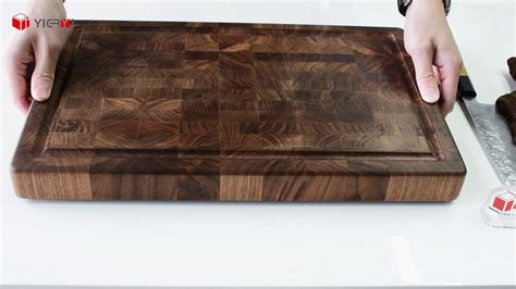 Oem Solid Thick Wooden Cutting Board End Grain Walnut Wood Cutting