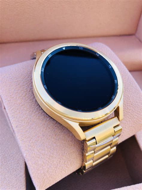 Custom 24k Gold Plated Samsung Galaxy Watch 4 With Gold Plated Link