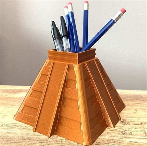 Mayan Pyramid Pencil Holder Pencil Holder Desk Storage Etsy