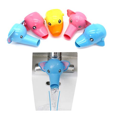 Cute Bathroom Sink Faucet Chute Extender Crab Children Kids Washing