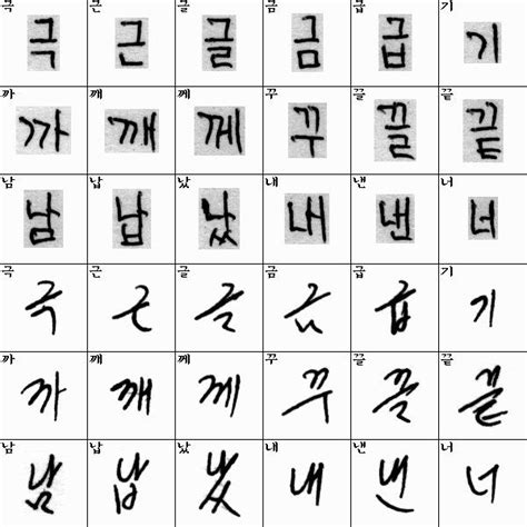 한국 handwriting Escrita coreana Idioma coreano Palavras coreanas