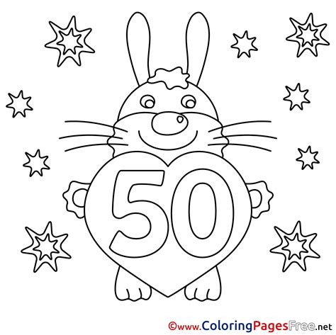 50th Birthday Coloring Sheet
