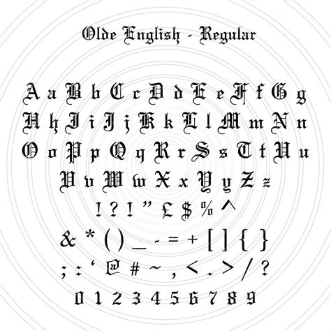 Olde English Regular Ye Olde Text Medieval Alphabet Letters Etsy