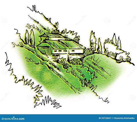 Summer Landscape Stock Vector Illustration Of Village 59728691