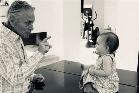 Michael Douglas Bonds With Baby Granddaughter In Son Camerons Fathers