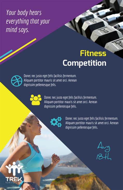 Colorful Fitness Competition Flyer Template Mycreativeshop