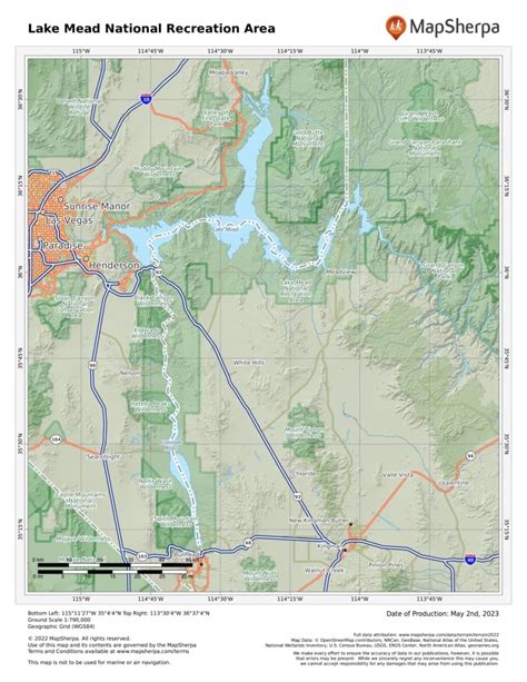 Lake Mead National Recreation Area Map Location And More