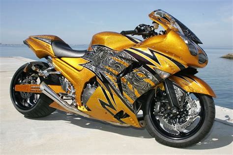 Gold Ninja Zx14 Motorcycle Bike Super Bikes Motorcycle