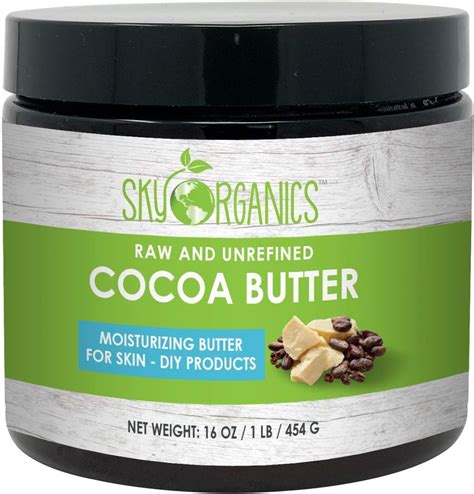 Organic Cocoa Butter By Sky Organics Unrefined 100 Pure Raw Cocoa