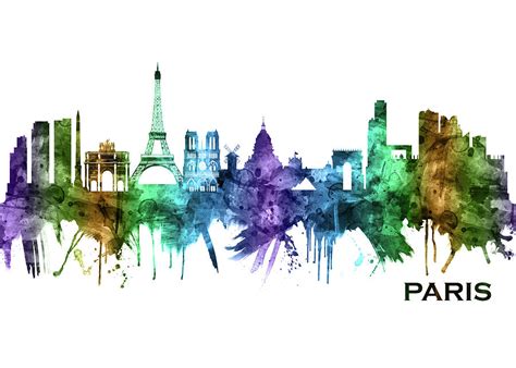 Paris France Skyline Mixed Media By Nextway Art Fine Art America