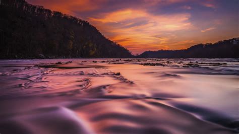 Wallpaper Nature Landscape Trees Forest River Long Exposure