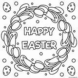 Easter Coloring Happy Pages Printable Illustration sketch template