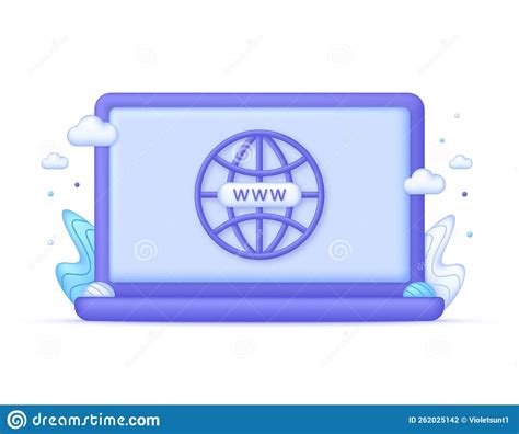 3d Computer And Globe Hyperlink Icon Search Sign Web Hosting