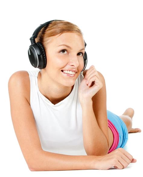 Woman With Headphones And Book Stock Image Image Of Adult Young