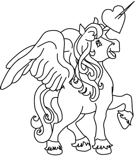 Unicorn Pegasus Colouring Pages Coloring Nation