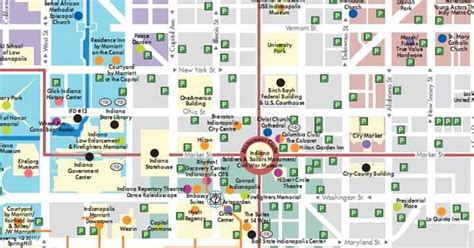 Map Of Downtown Indianapolis Downtown Indianapolis Attractions Maps