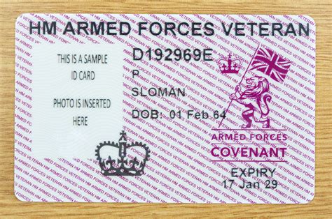 Hm Armed Forces Veteran Id Card Royal British Legion St James S Branch