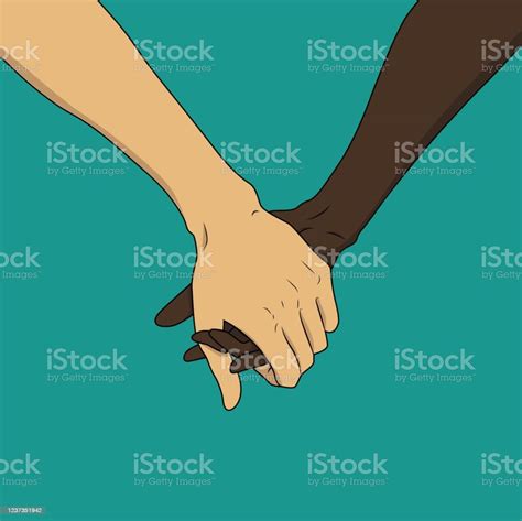 Two People Holding Hands Stock Illustration Download Image Now