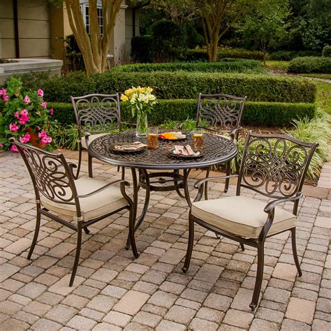 Hanover Outdoor Furniture Traditions 5 Piece Bronze Metal Frame Patio
