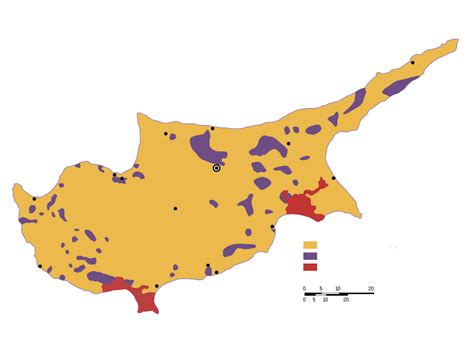 Ethnic Distribution Map Of Cyprus In Prior To Turkish Invasion R