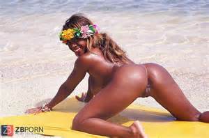 Big Boobed Dark Hued Stunner Anna Beach Nudes In Tahiti