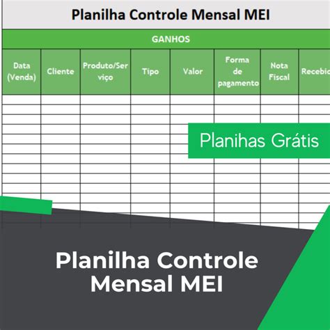 Planilha Controle Mensal Mei Em Excel Smart Planilhas