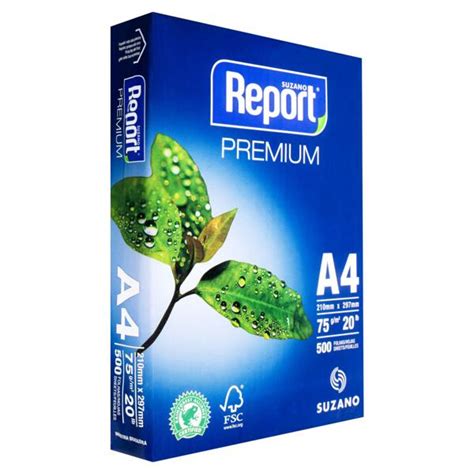 papel sulfite branco suzano report premium a4 500 folhas kuroda atacarejo