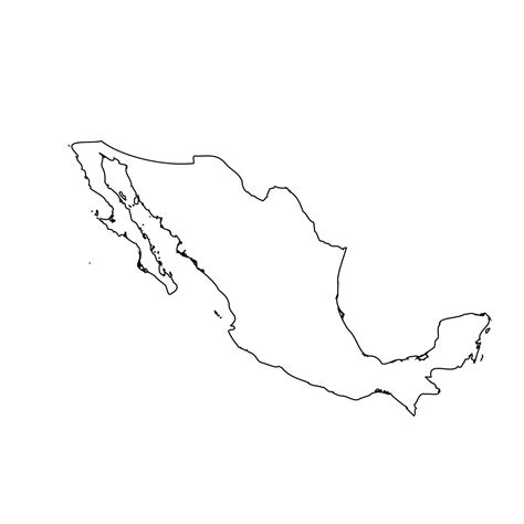 Outline Simple Map Of Mexico 3087792 Vector Art At Vecteezy