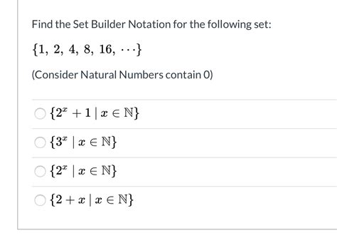 Set Builder Notation Worksheet