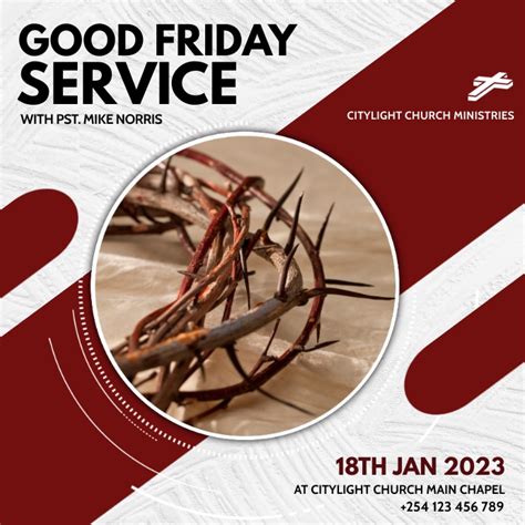 Good Friday Church Service Flyer Template Postermywall