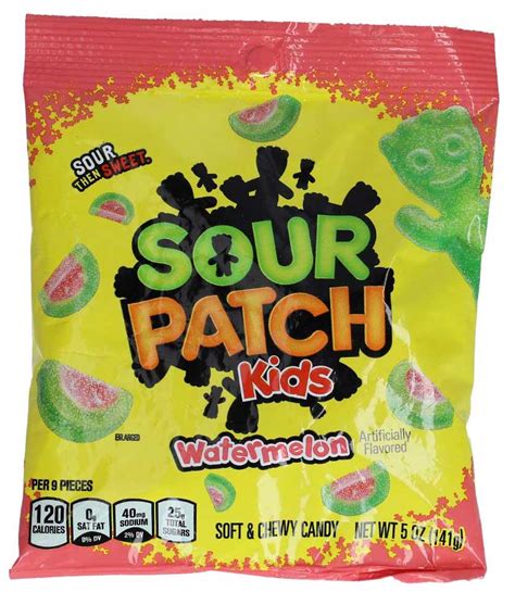 Mondelez Sour Patch Kids Watermelon Soft And Chewy Candy Wasermelone 141g