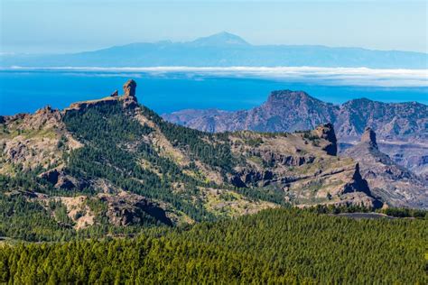 Roque Nublo Gran Canaria Kanarische Inseln Spanien Stockfoto Bild
