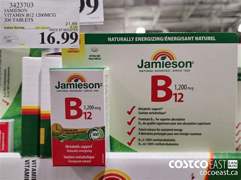 3423703 Jamieson Vitamin B12 1200mcg 200 Tablets 5 00 Instant Savings