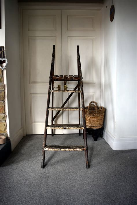 Vintage Wooden Step Ladder For Decorative Use Shelf Etsy